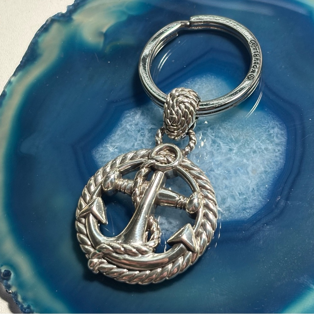 Brighton Silver Nautical Keychain with Heart Pouch